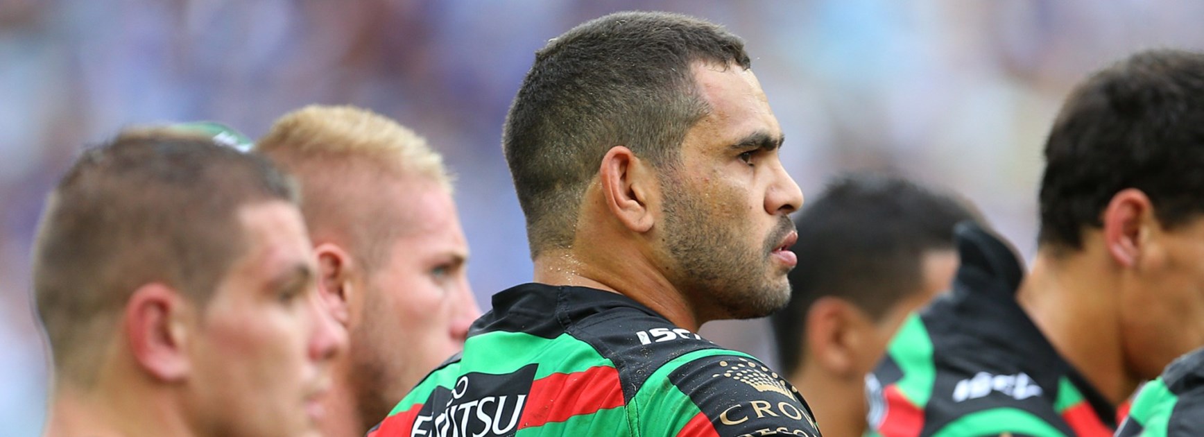 Greg Inglis looks on as the Bulldogs continue to score more points on Good Friday.