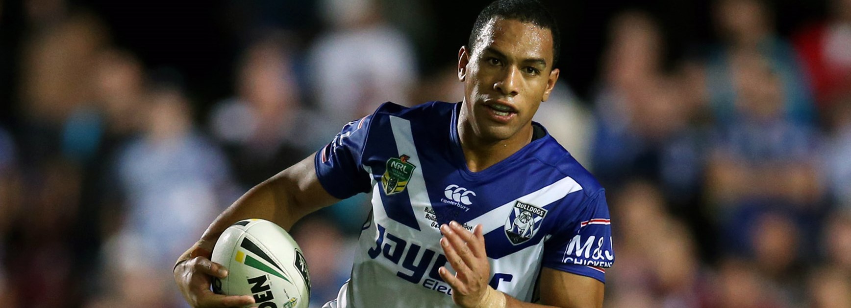 New Bulldogs fullback Will Hopoate in action against former club Manly.