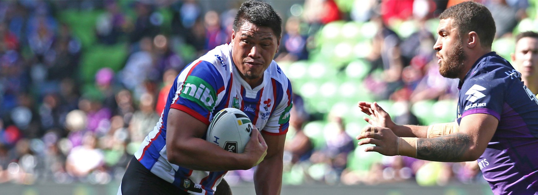 Sam Mataora in action for the Knights against Melbourne on Saturday.