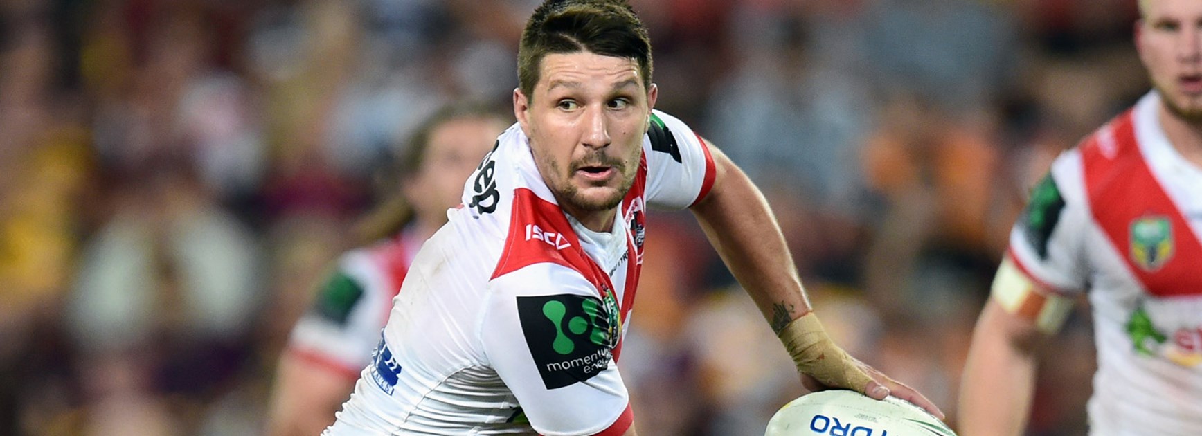 Dragons captain Gareth Widdop in action against the Broncos in Round 6.