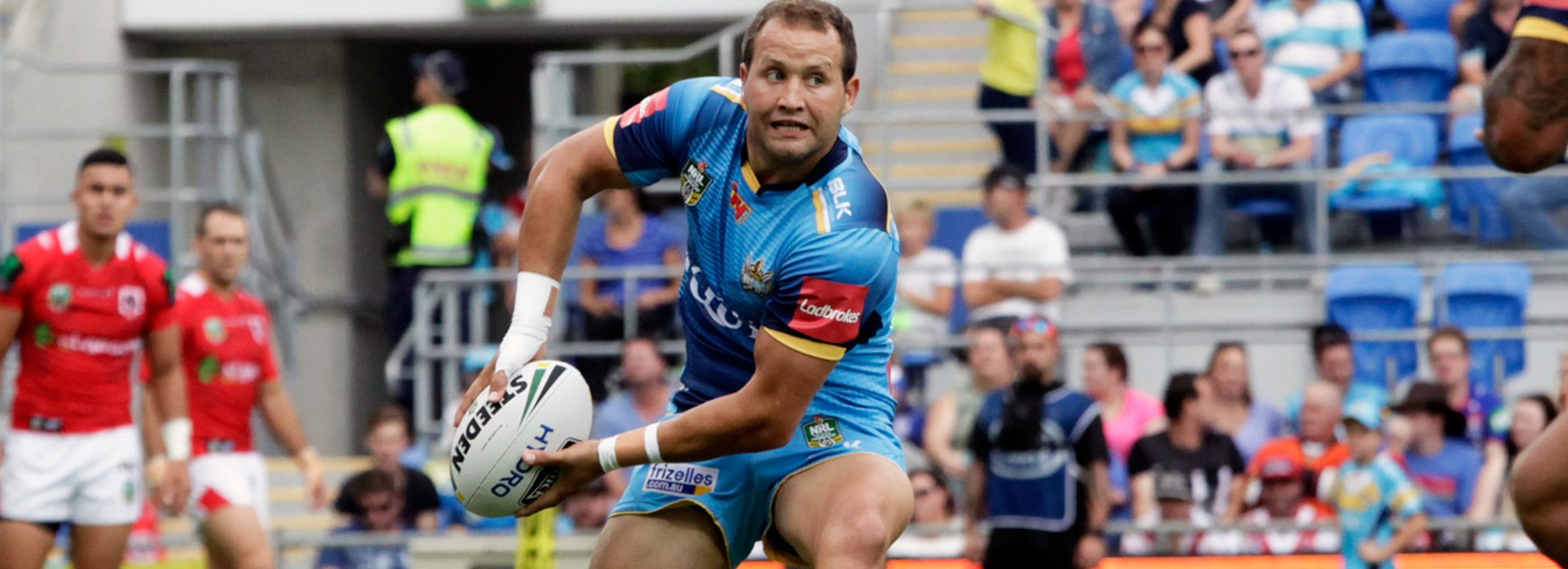 Tyrone Roberts directs the Titans attack against the Dragons after missing two weeks through injury.