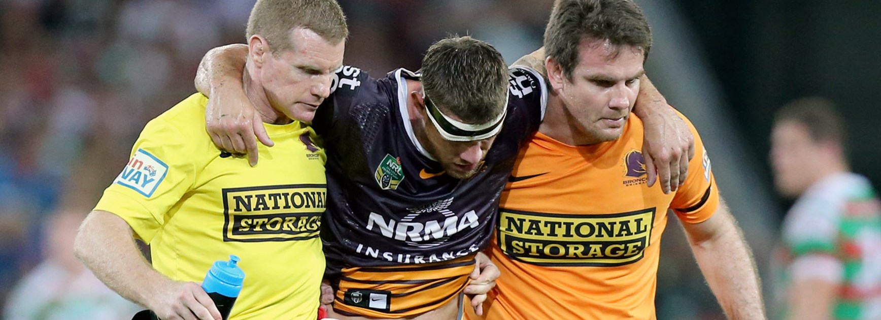 Broncos hooker Andrew McCullough left the field through injury against the Rabbitohs in Round 8.