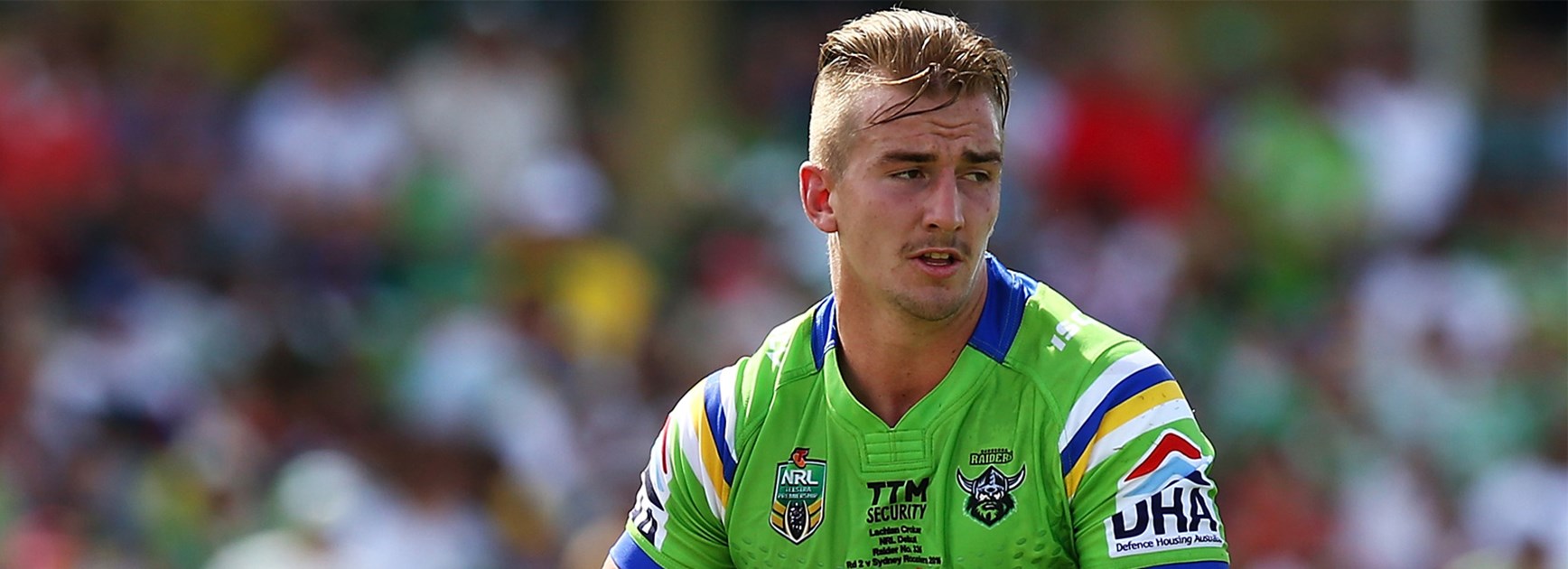 Lachlan Croker was injured in his NRL debut for the Raiders.