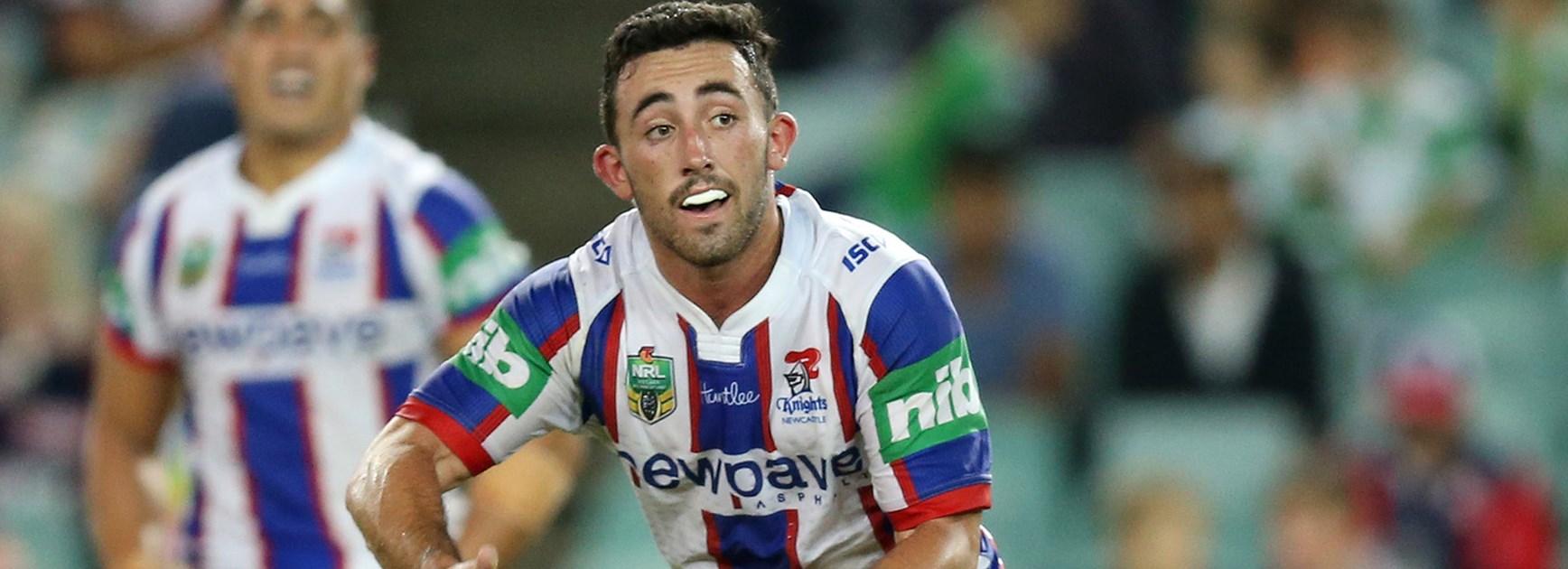 Brock Lamb made his first grade debut for the Knights against the Roosters in Round 9.