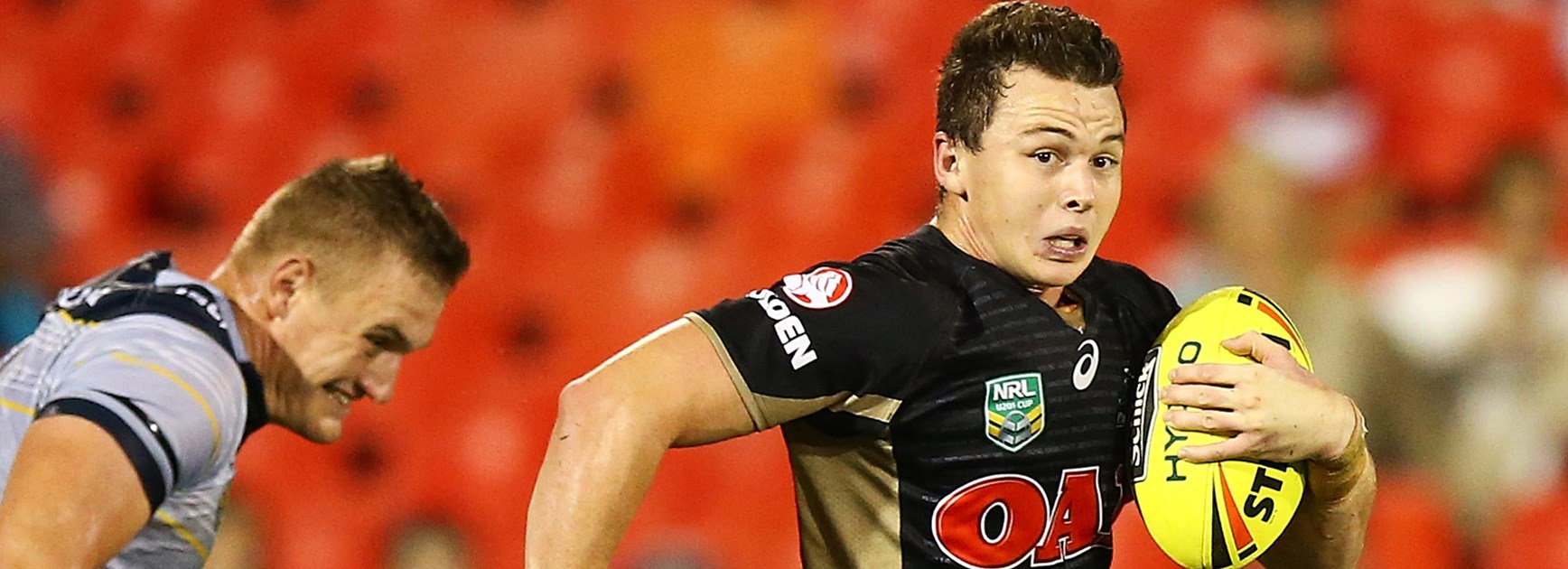 Panthers NYC fullback Dylan Edwards scored two late tries against the Sharks in Round 8.