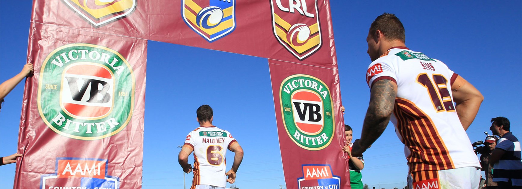 James Maloney leads out the Country team ahead of last year's Country v City clash.