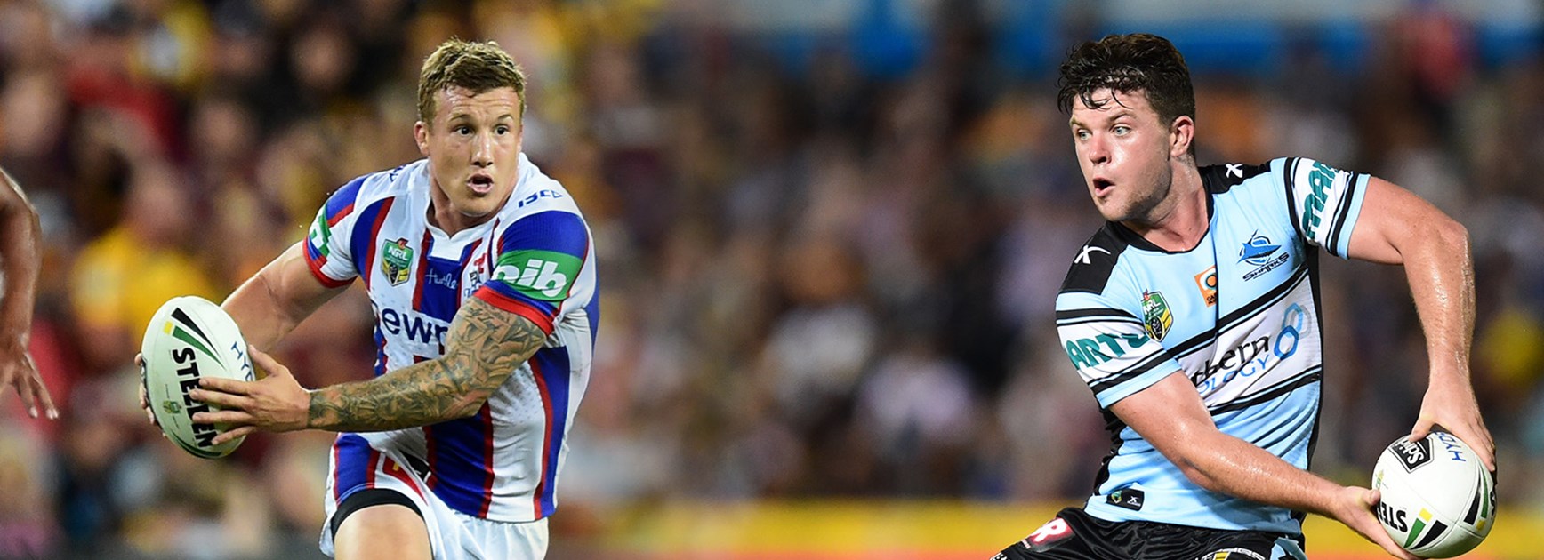 Battle of the halfbacks; Trent Hodkinson v Chad Townsend.