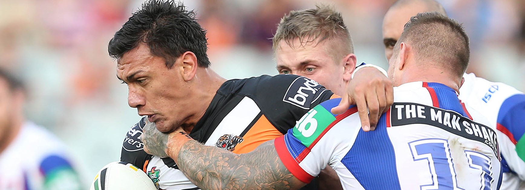 Elijah Taylor was a star performer on debut for the Wests Tigers in Round 11.