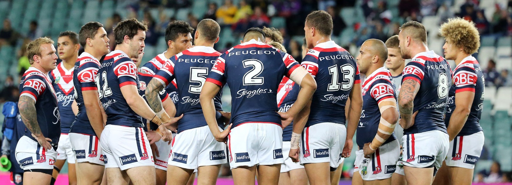 Roosters players in their Round 14 loss to the Storm at Allianz Stadium.
