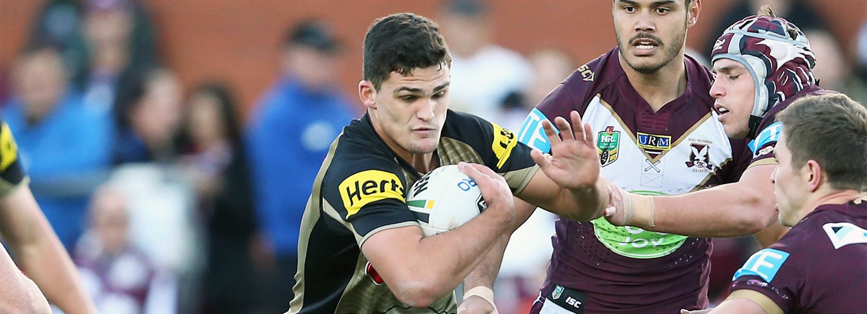 Rookie Panthers halfback Nathan Cleary in action against Manly in Round 14.