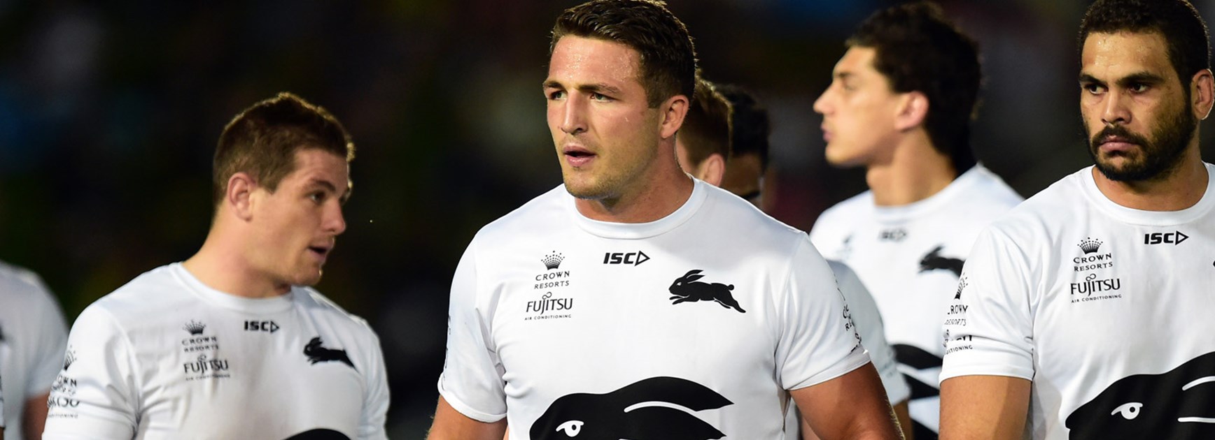 Rabbitohs forward Sam Burgess was injured in his side's loss to Wests Tigers in Round 14.