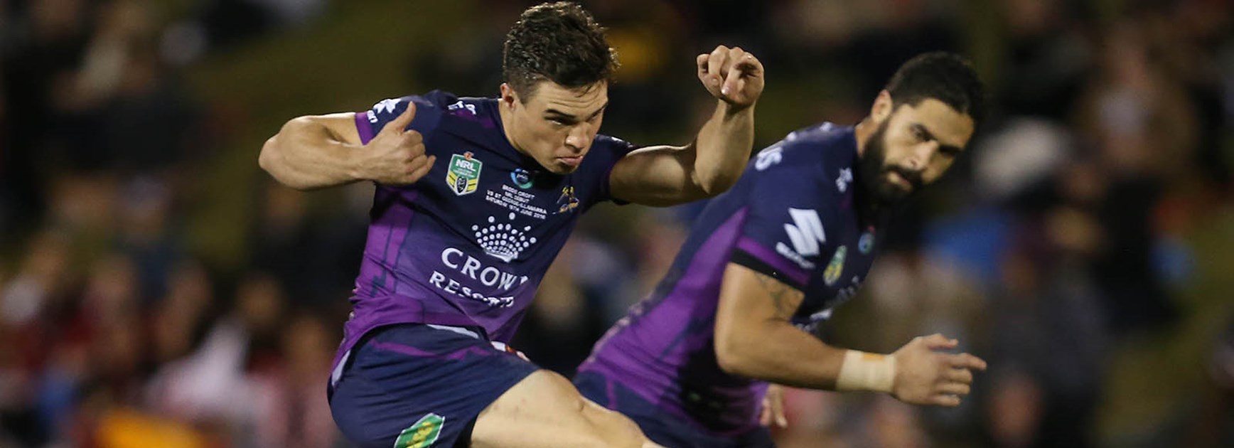 Brodie Croft made his NRL debut against the Dragons at WIN Stadium.
