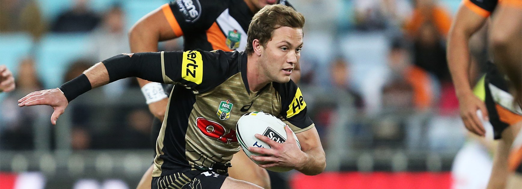 Penrith skipper Matt Moylan in action against the Tigers on Saturday.