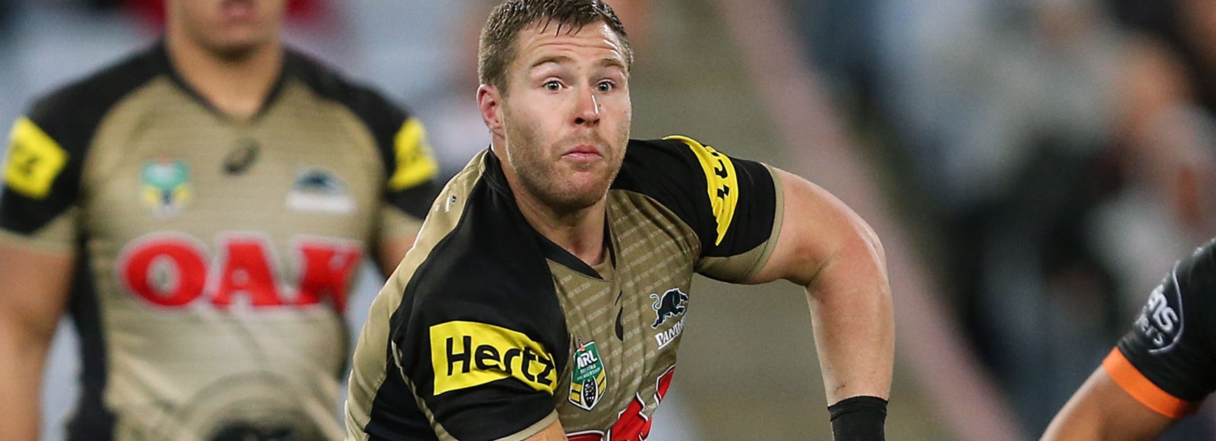 Panthers lock Trent Merrin in action in Round 17.