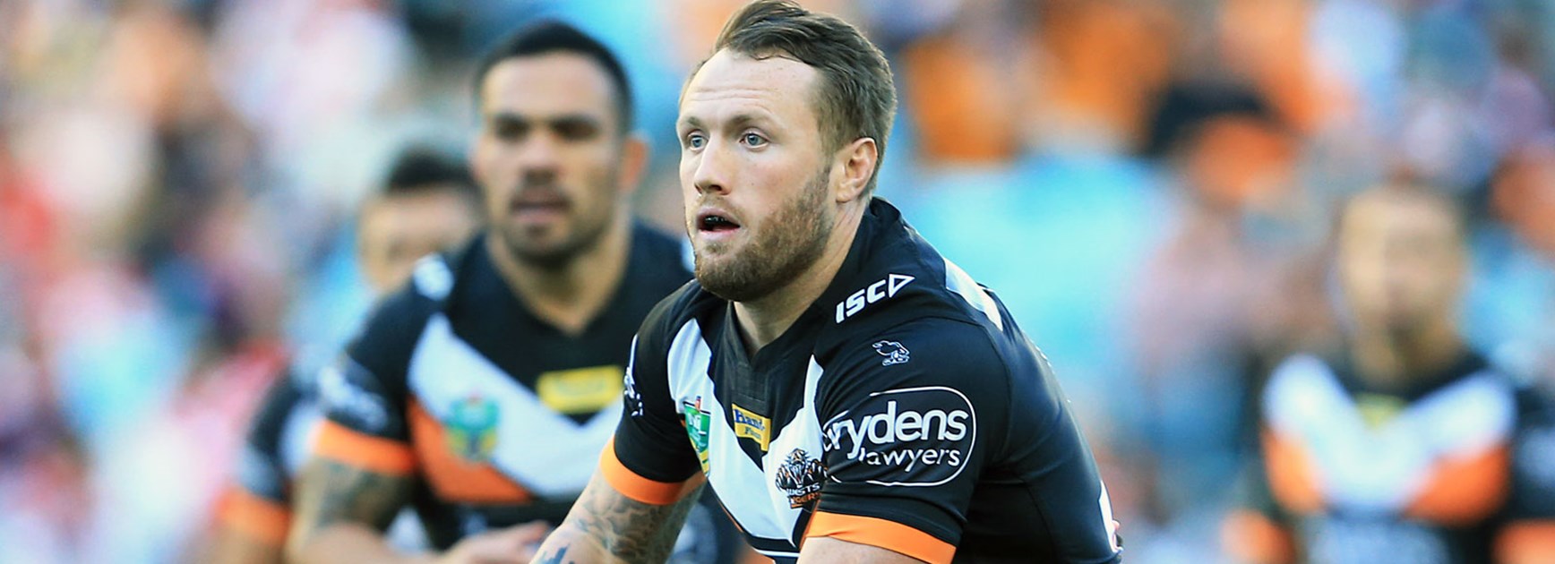 Wests Tigers winger Jordan Rankin against the Dragons in Round 20.