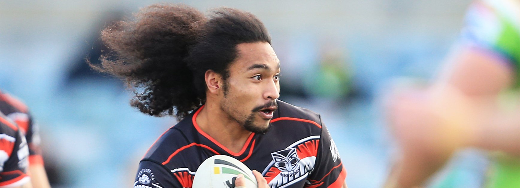 Warriors rookie Bunty Afoa in action against the Raiders.
