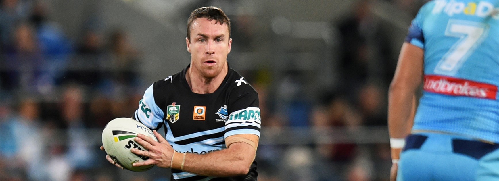 James Maloney sums up his options during the Sharks' Monday night clash with the Titans.