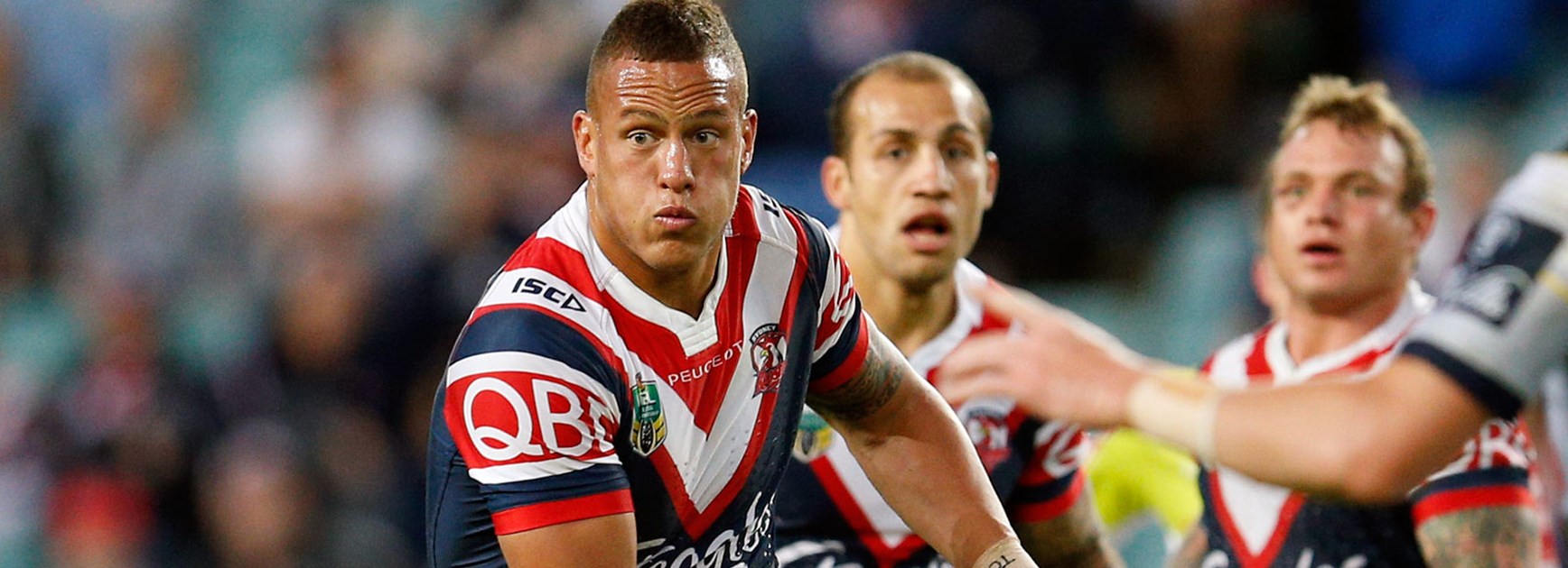 Roosters prop Kane Evans against the Cowboys in Round 23.