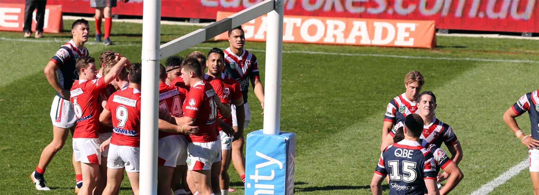 The Dragons grabbed a crucial Holden Cup win against the Roosters on Sunday.