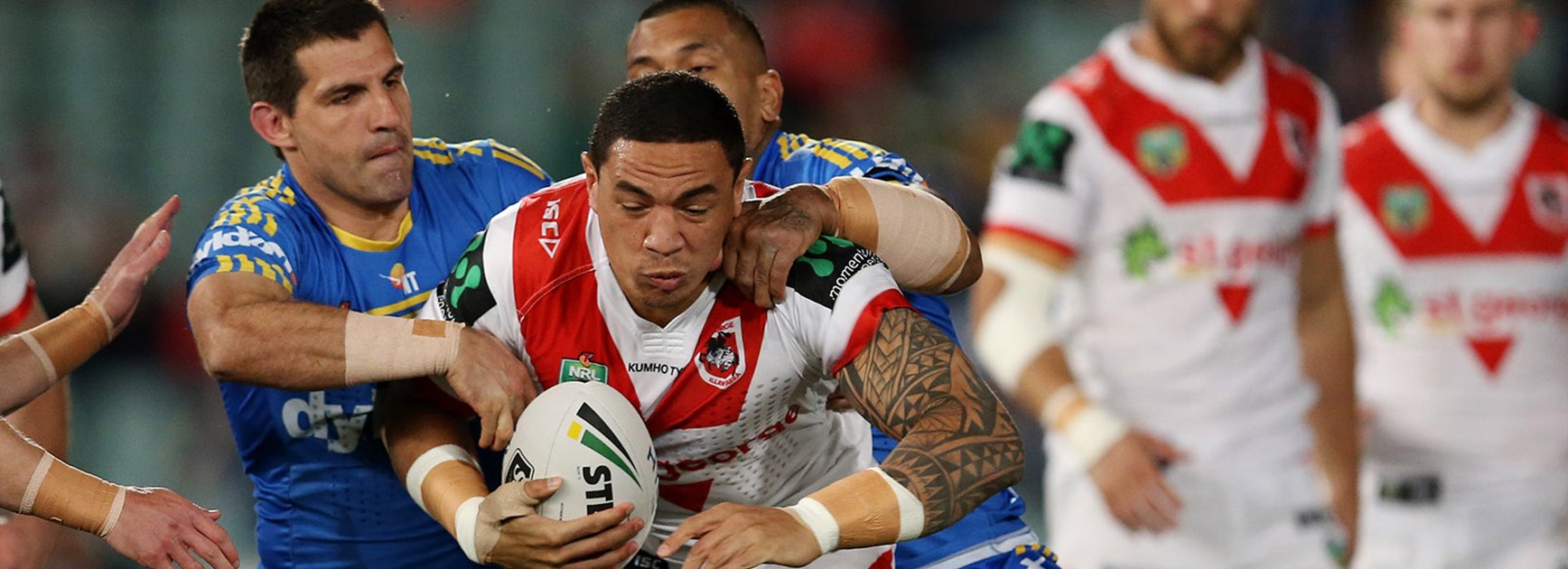Tyson Frizell was in the wars on Monday night, picking up separate knee and ankle injuries against the Eels.