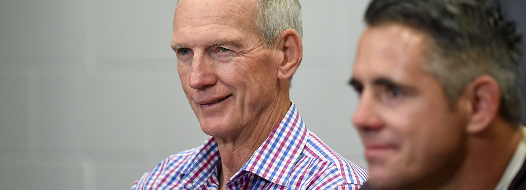 Broncos coach Wayne Bennett was all smiles after his side's elimination final win over the Titans.