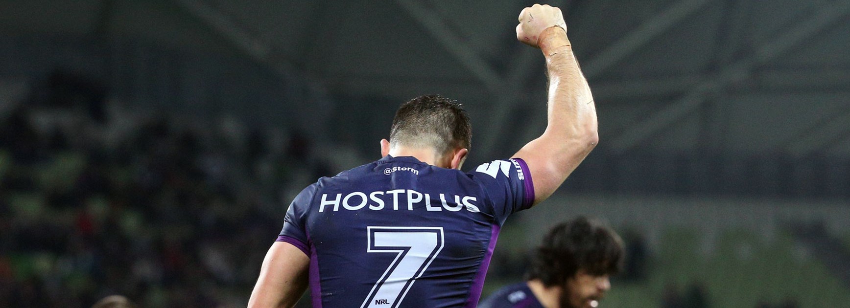Storm halfback Cooper Cronk against the Cowboys in Finals Week 1.