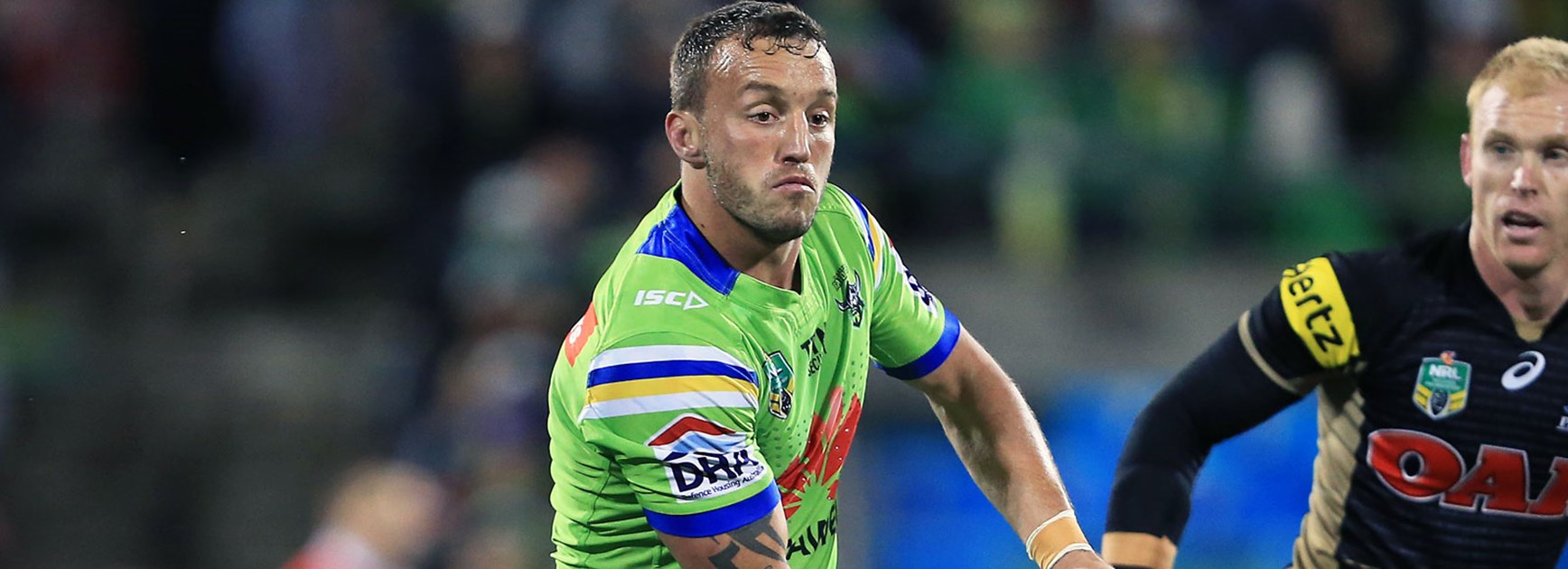 Raiders hooker Josh Hodgson against the Panthers in Finals Week 2.