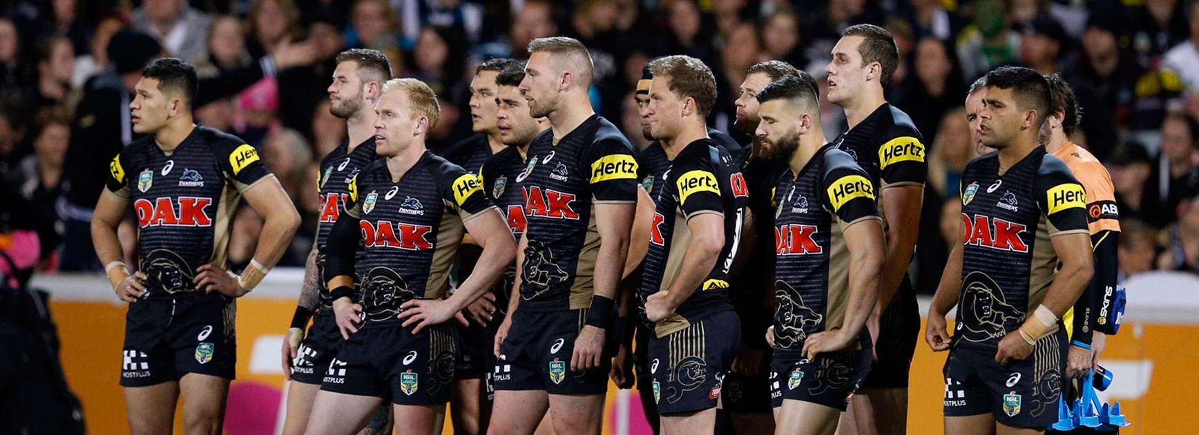 Panthers players look on during their loss to the Raiders in Finals Week 2.