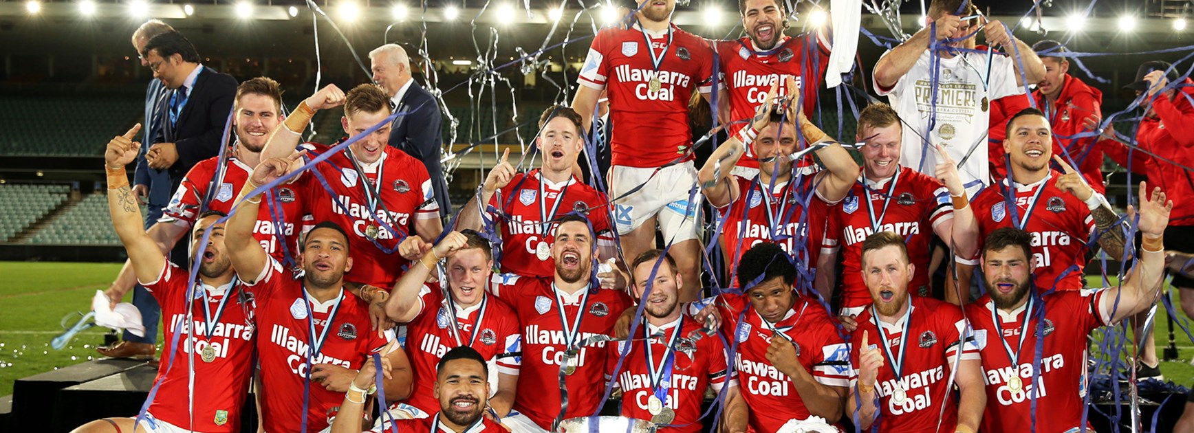 The Illawarra Cutters celebrate winning the Intrust Super Premiership.