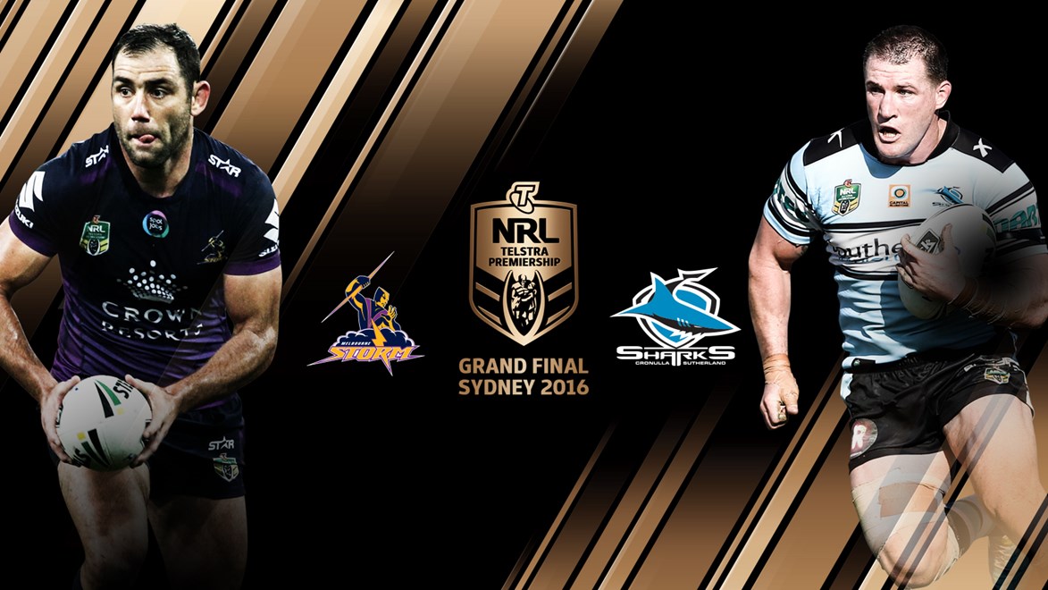 Melbourne Storm will play Cronulla Sharks in the 2016 NRL Telstra Premiership Grand Final.