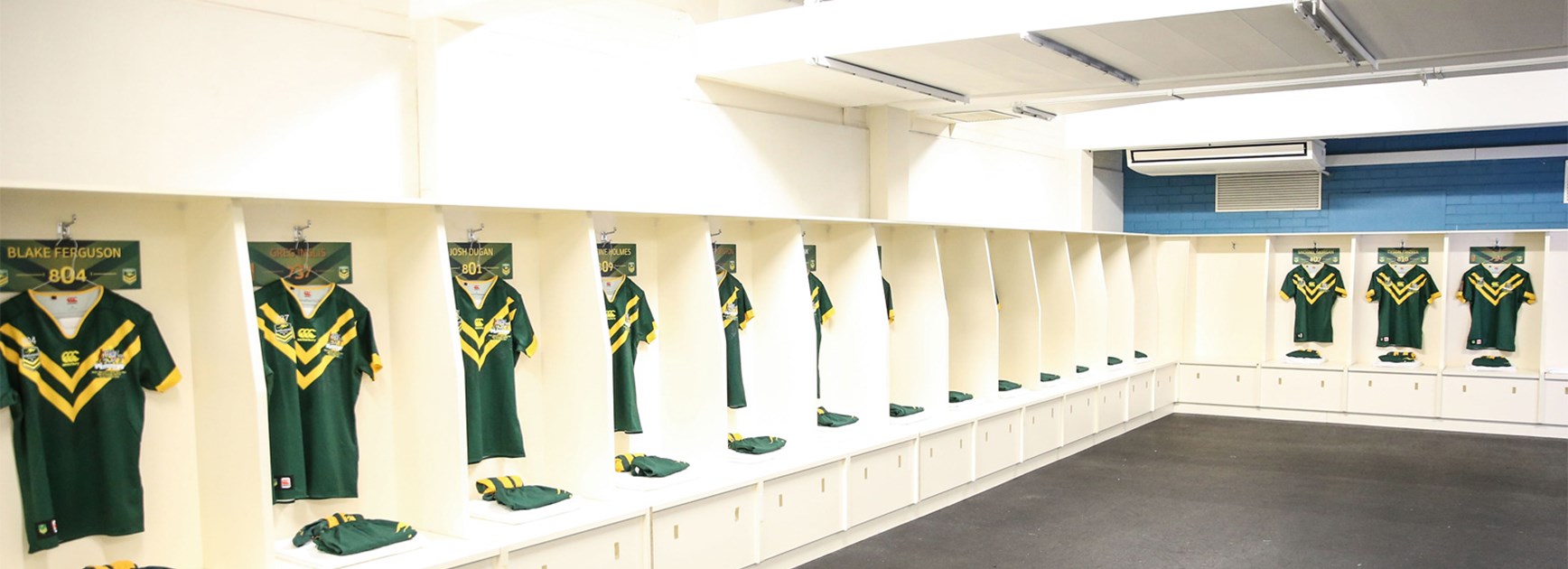 The Kangaroos dressing room before Saturday night's clash with New Zealand in Perth.