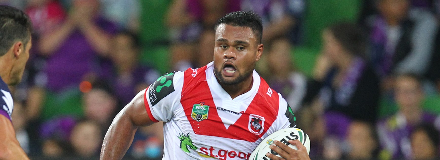 St George Illawarra forward Dunamis Lui in action for the Dragons in 2016.