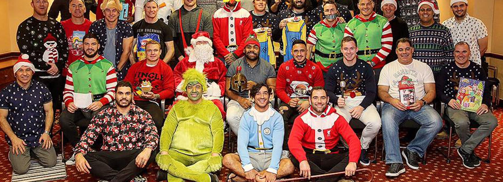 The Kangaroos had some fun with an early Christmas ahead of the Four Nations final.