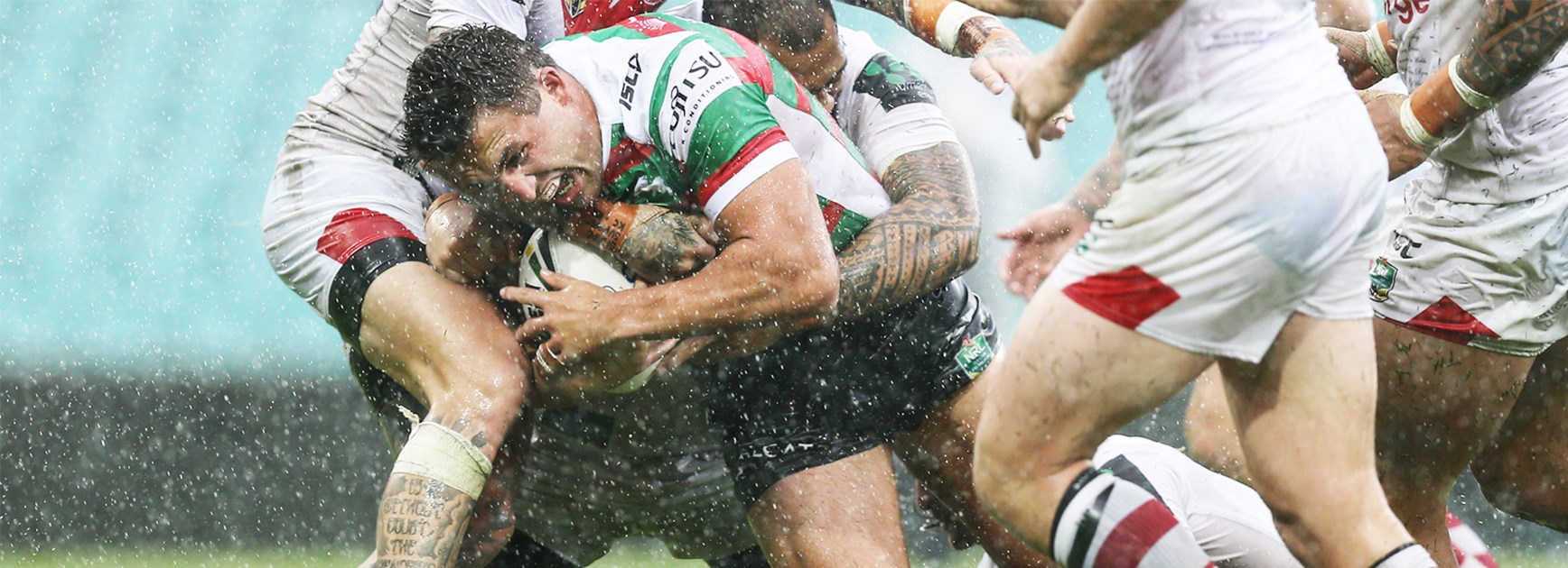 Sam Burgess during South Sydney's Round 3 match against the Dragons at the SCG.