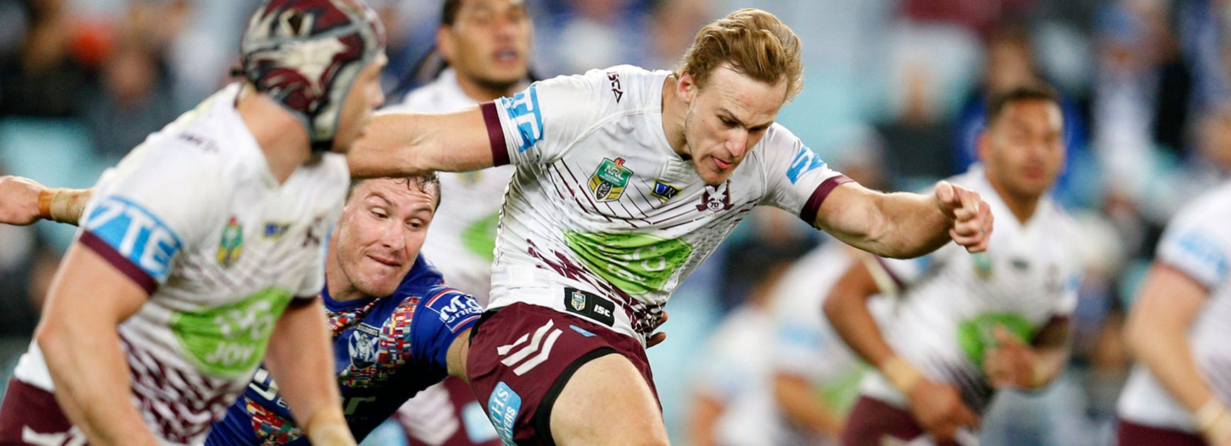 Sea Eagles halfback Daly Cherry-Evans against the Bulldogs.