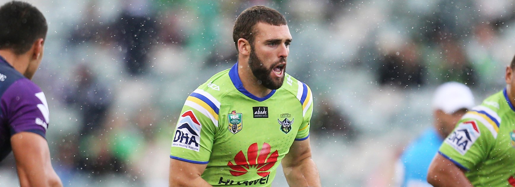 Storm forward Mark Nicholls during his time at Canberra.