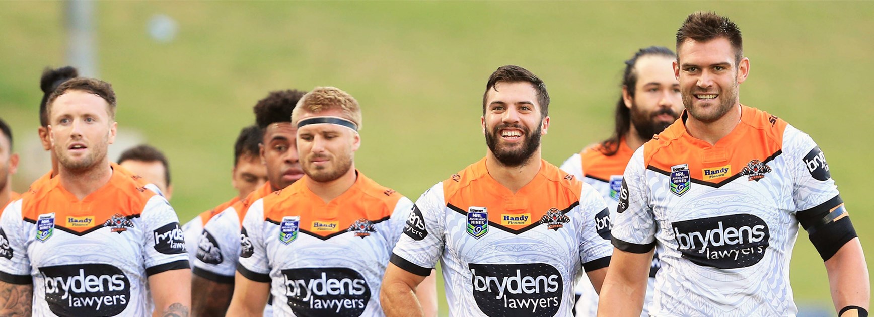 The Wests Tigers during their impressive trial game performance against the Cowboys.