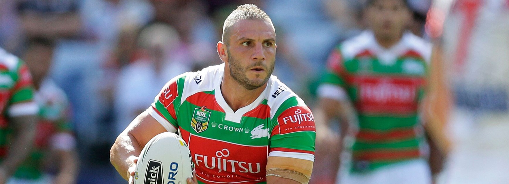 Robbie Farah in action for South Sydney in the Charity Shield.