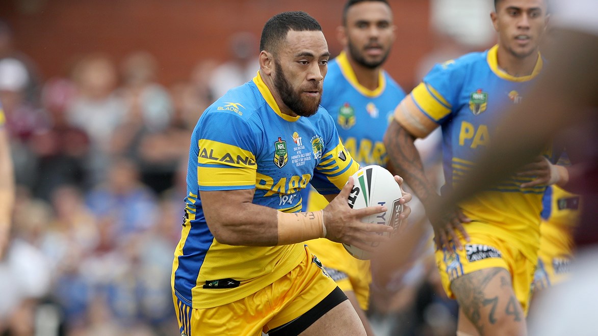 Eels prop Suaia Matagi in action against the Sea Eagles in Round 1 of the Telstra Premiership.