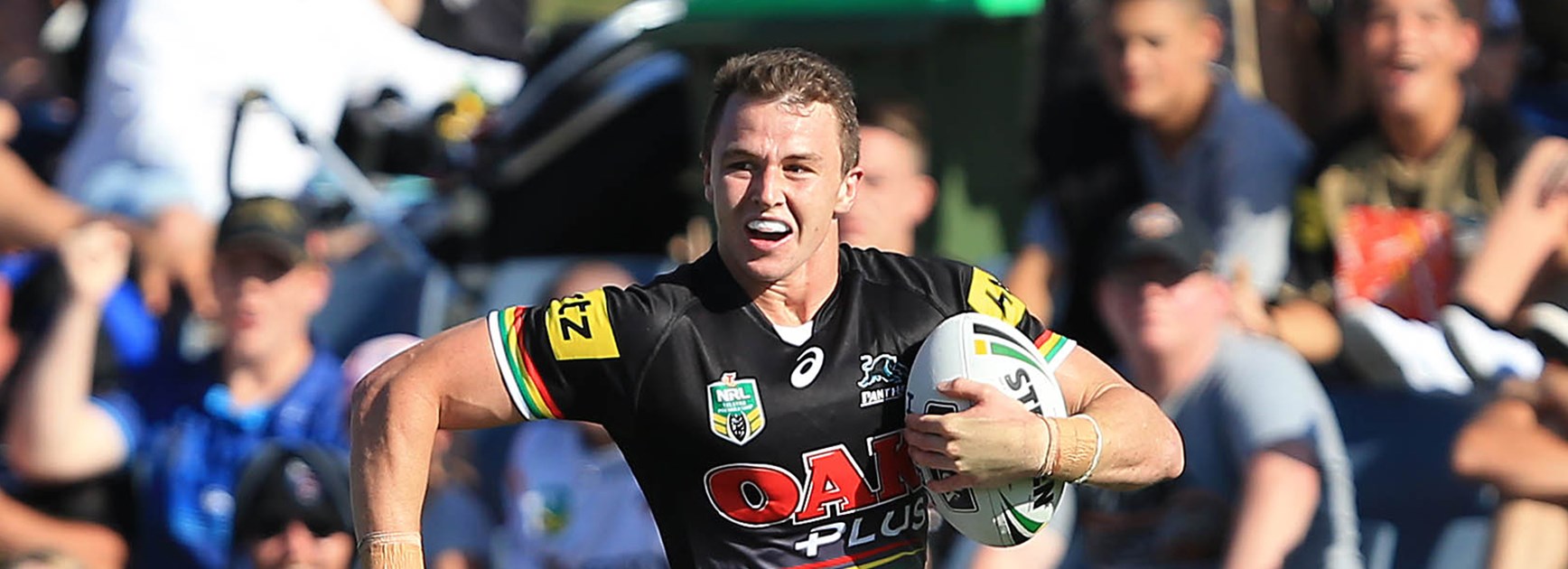 Panthers winger Dylan Edwards scored a try against Wests Tigers in Round 2 of the Telstra Premiership.