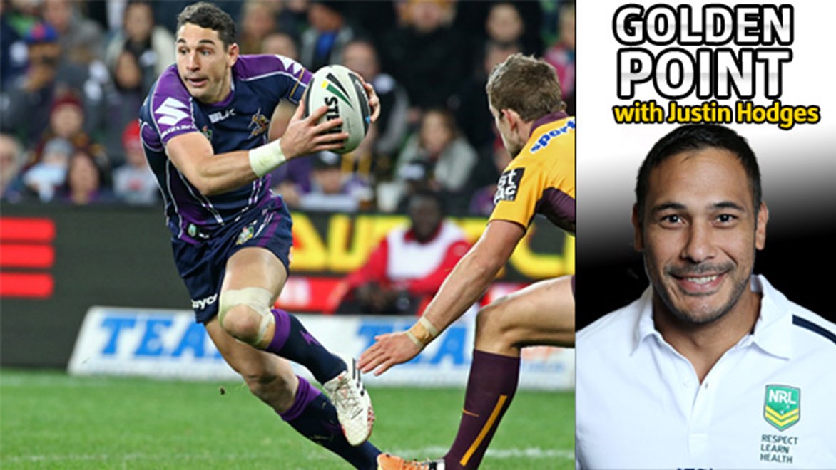 Billy Slater faces a tough test in his comeback game against Brisbane, says Justin Hodges.