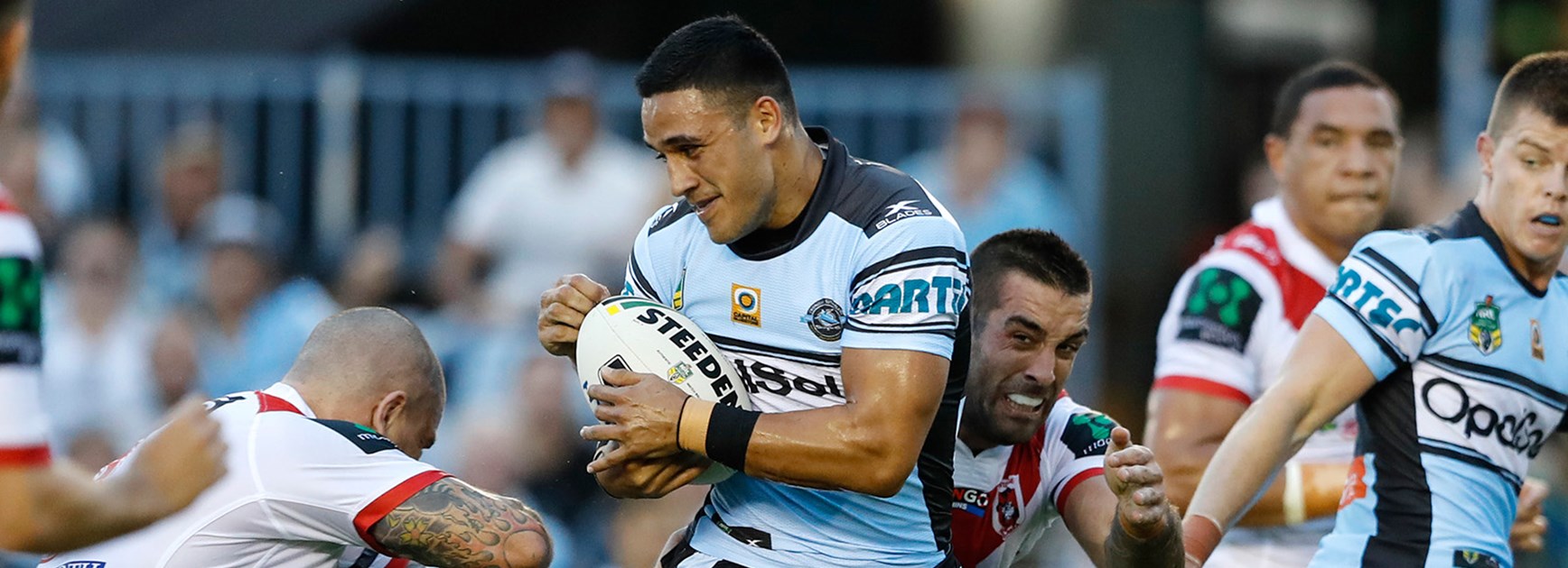 Valentine Holmes made his return for the Sharks against the Dragons in Round 3.