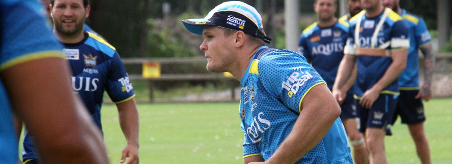 Titans recruit Dale Copley during training.