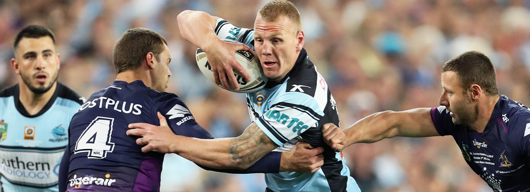 Sharks forward Luke Lewis was immense for his side in the 2016 grand final.