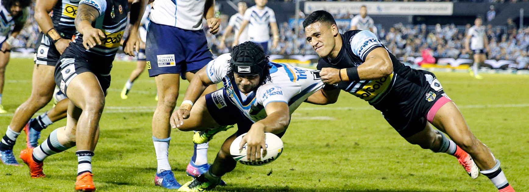 Leivaha Pulu scored two crucial tries in the Titans' win over the Sharks in Round 8.