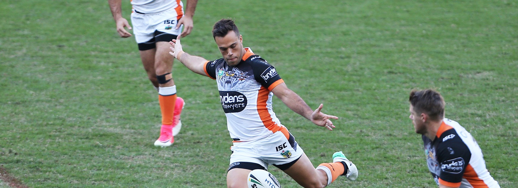 Wests Tigers halfback Luke Brooks made his comeback from injury against the Bulldogs in Round 8.