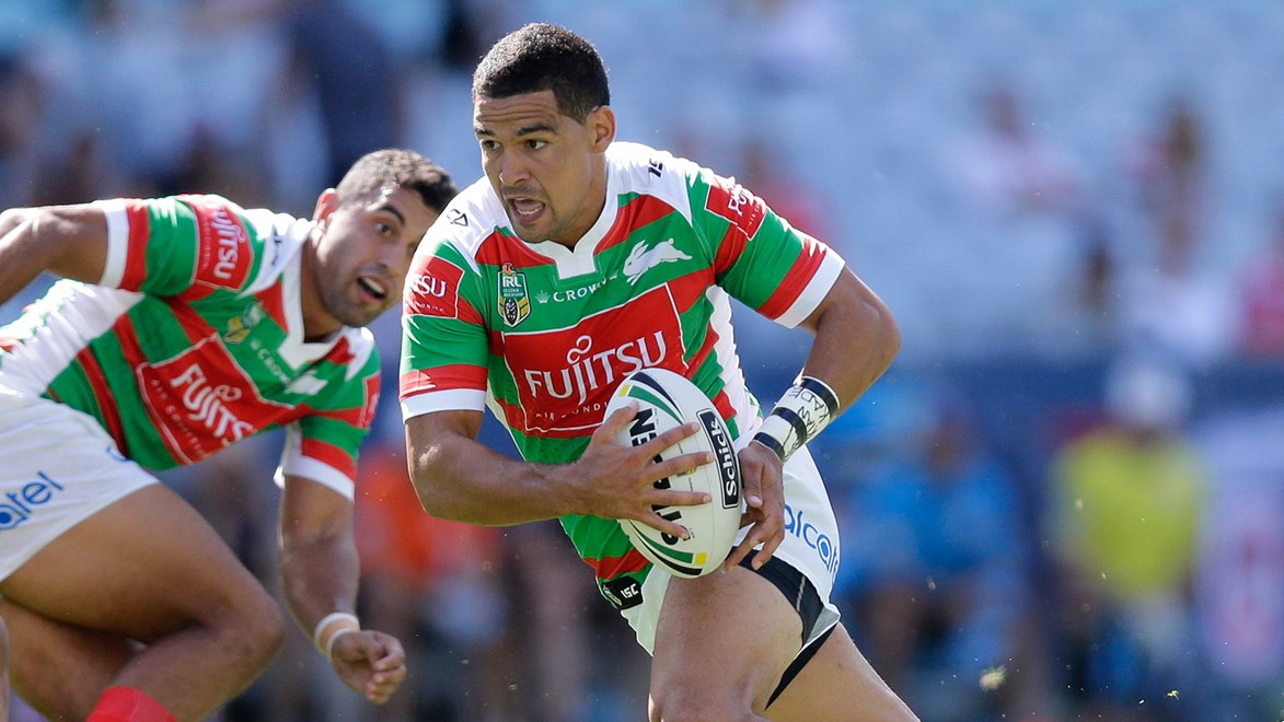 Cody Walker in action against the Dragons in the Charity Shield.