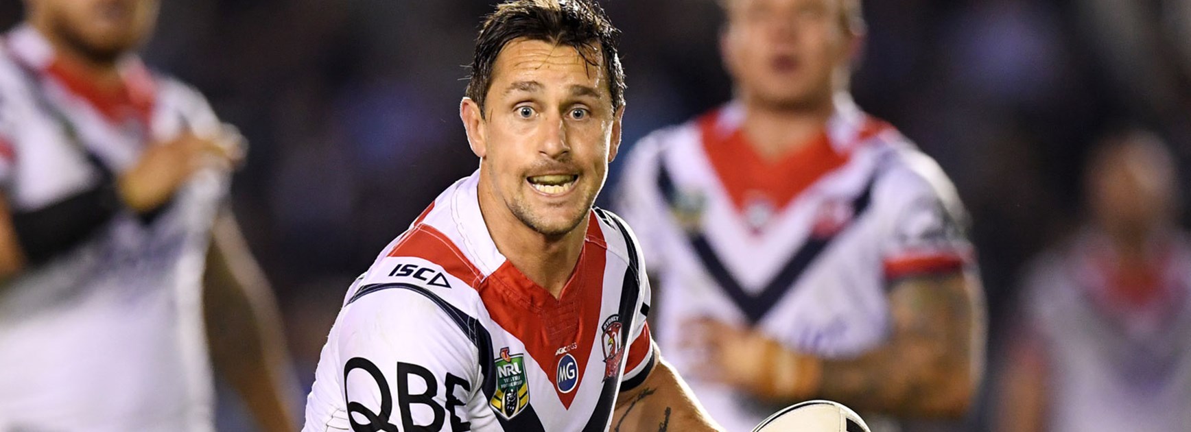 Mitchell Pearce during his final season as a Rooster in 2017.
