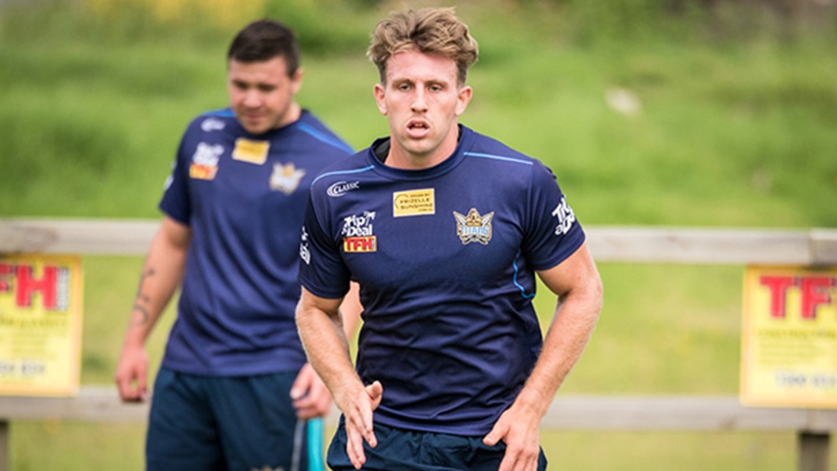 Titans recruit Brendan Elliot settles into new surroundings at pre-season training on the Gold Coast.