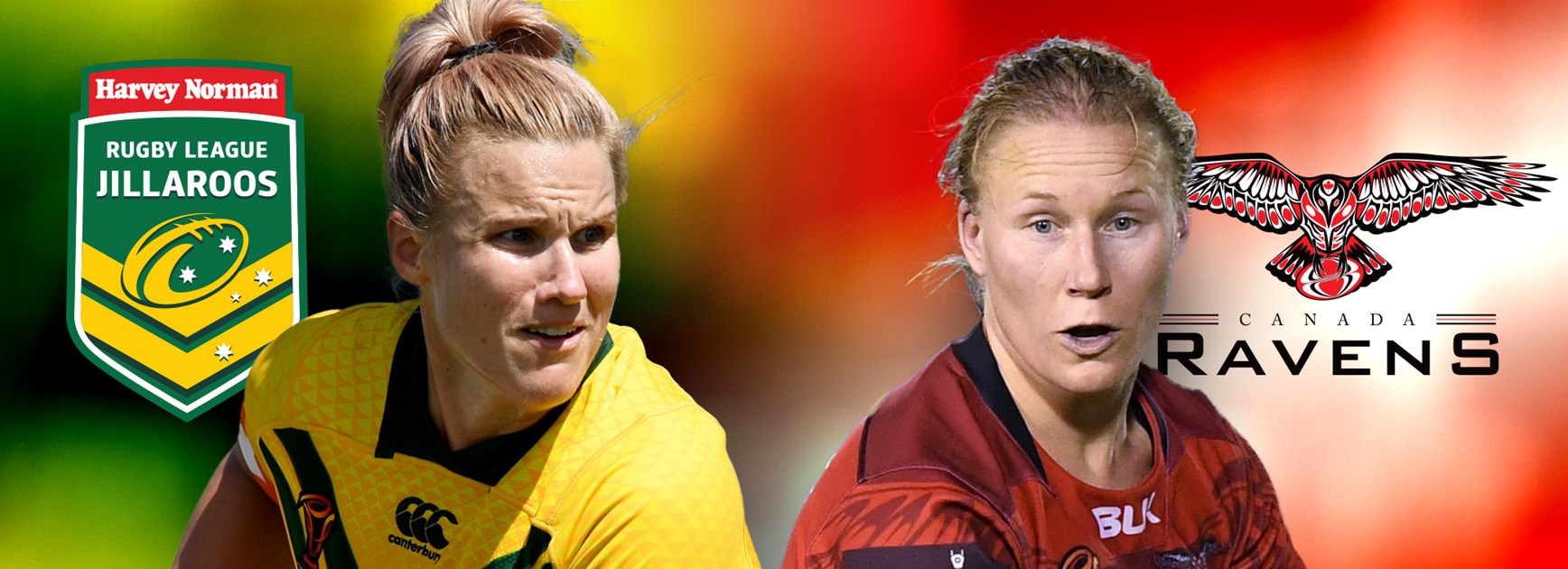 Renae Kunst (left) and Mandy Marchak will go head to head when the Jillaroos take on Canada.